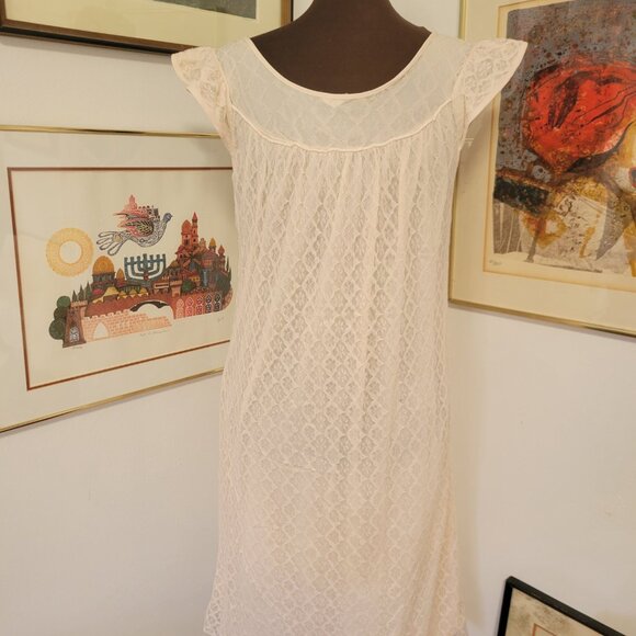 Vintage 60's Full Length Pale Pink Lace Night dress Nylon - Picture 5 of 6
